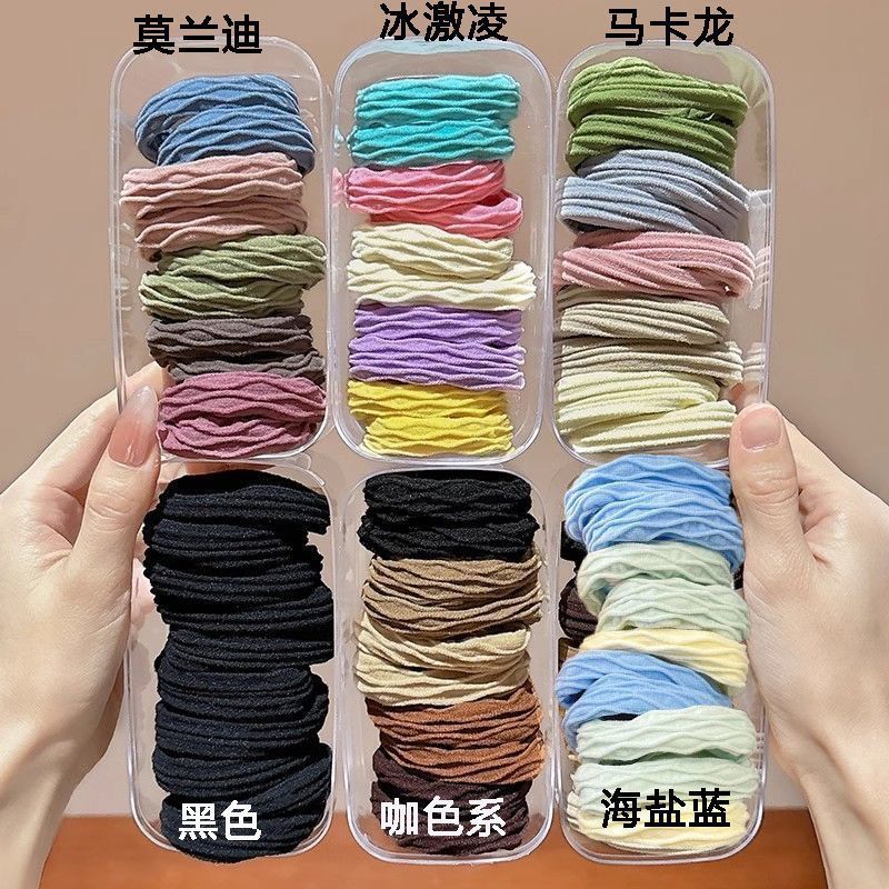Best-selling seamless hair tie, high-elasticity hair band, thickened elastic band, the same style elastic band for hair ties, new dopamine detail image 13