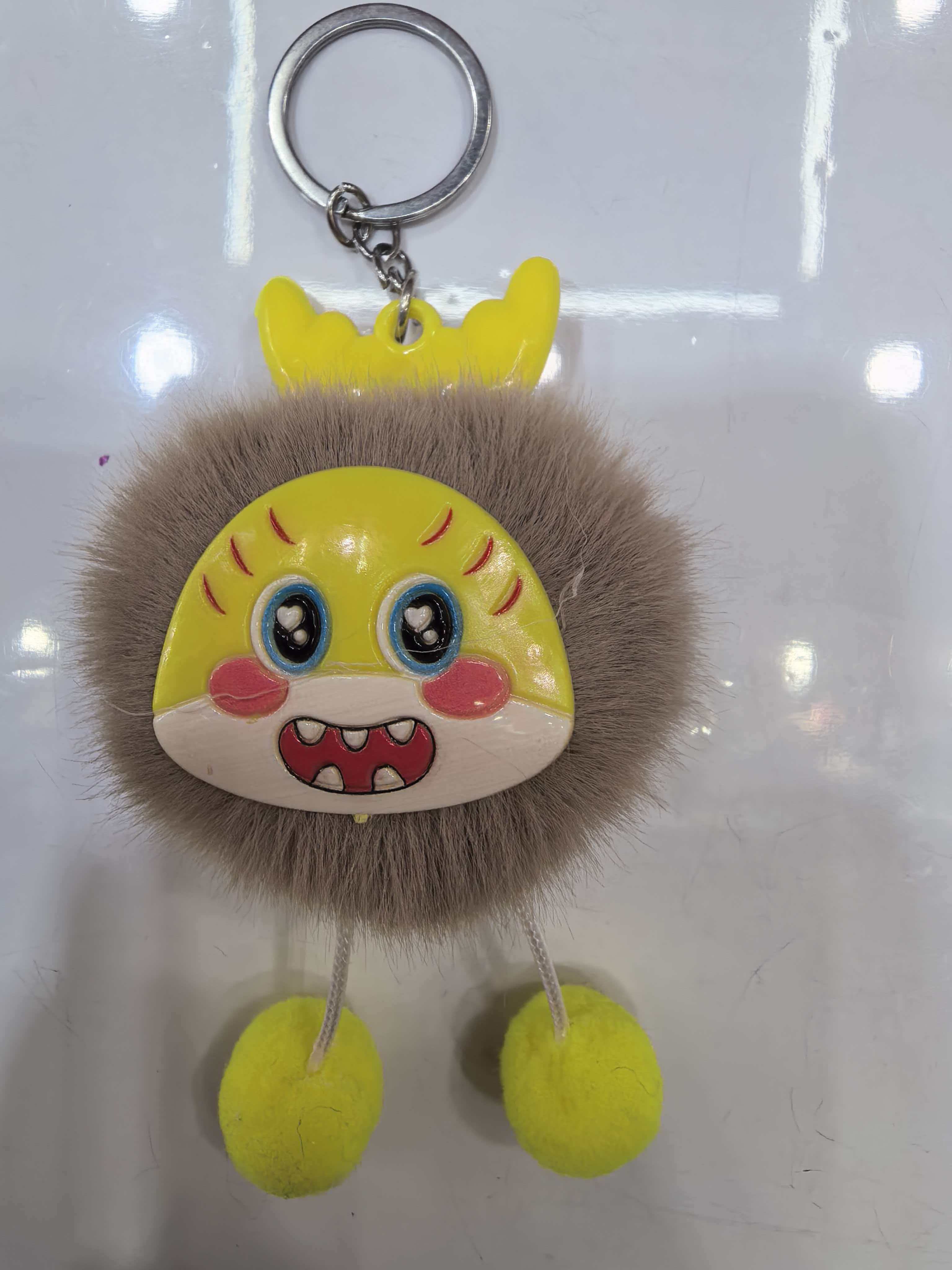 5 cm pom-pom, tooky, bell keychain, key hang, cartoon keychain pendant details Picture