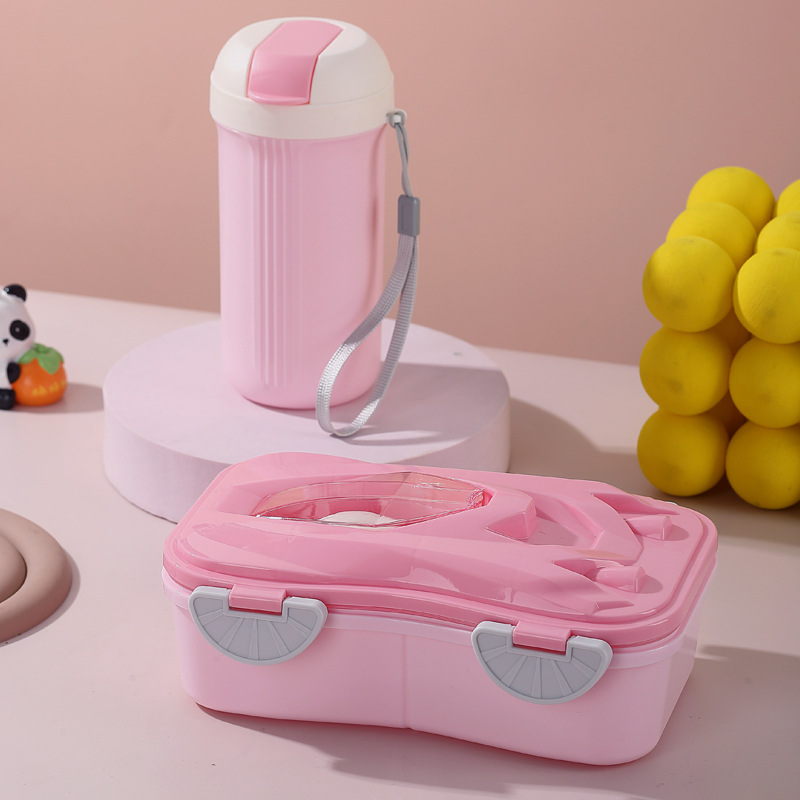 H226-569 high-appearance-level plastic lunch box and water cup set for office workers, microwave heating, student separate serving meals Application Scenario