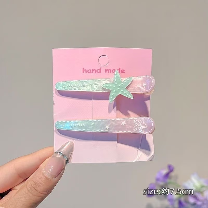 Dreamy gradient Ocean series hair clips, niche girlish makeup clips, bangs clips, small gifts for best friends on Qixi Festival, acrylic children's hair clips, grabbers, hair clips, cute and interesting side clips, trendy and fashionable hair clips for kids detail image 12