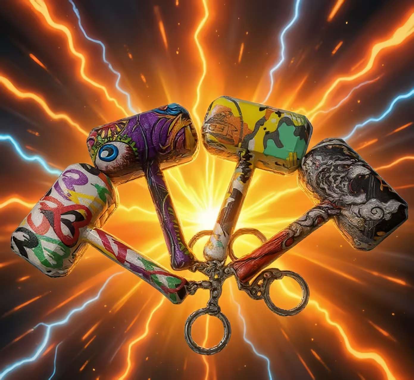 跨境钥匙扣雷神之锤包挂件创意周边爆款礼物礼物摆摊批发挂件ins 