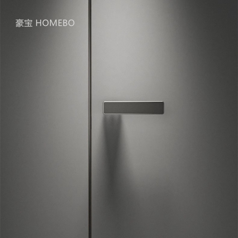 Haobao Minimalist room door lock, bedroom magnetic silent one-line door handle, indoor wooden door, household bathroom door lock Item Picture