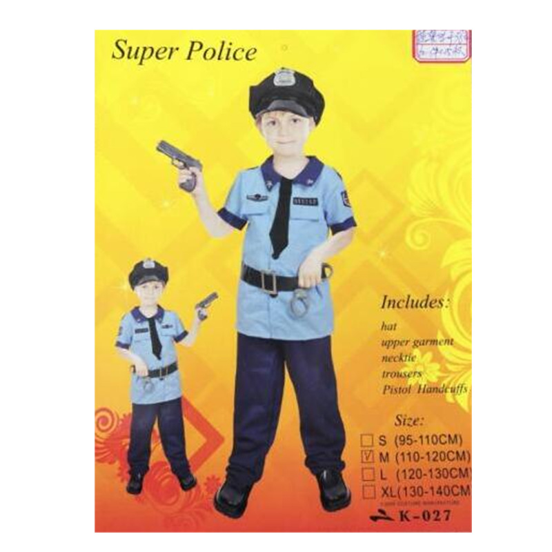 儿童警察制服套装 模拟执法装备 儿童角色扮演服装cosplay服男款