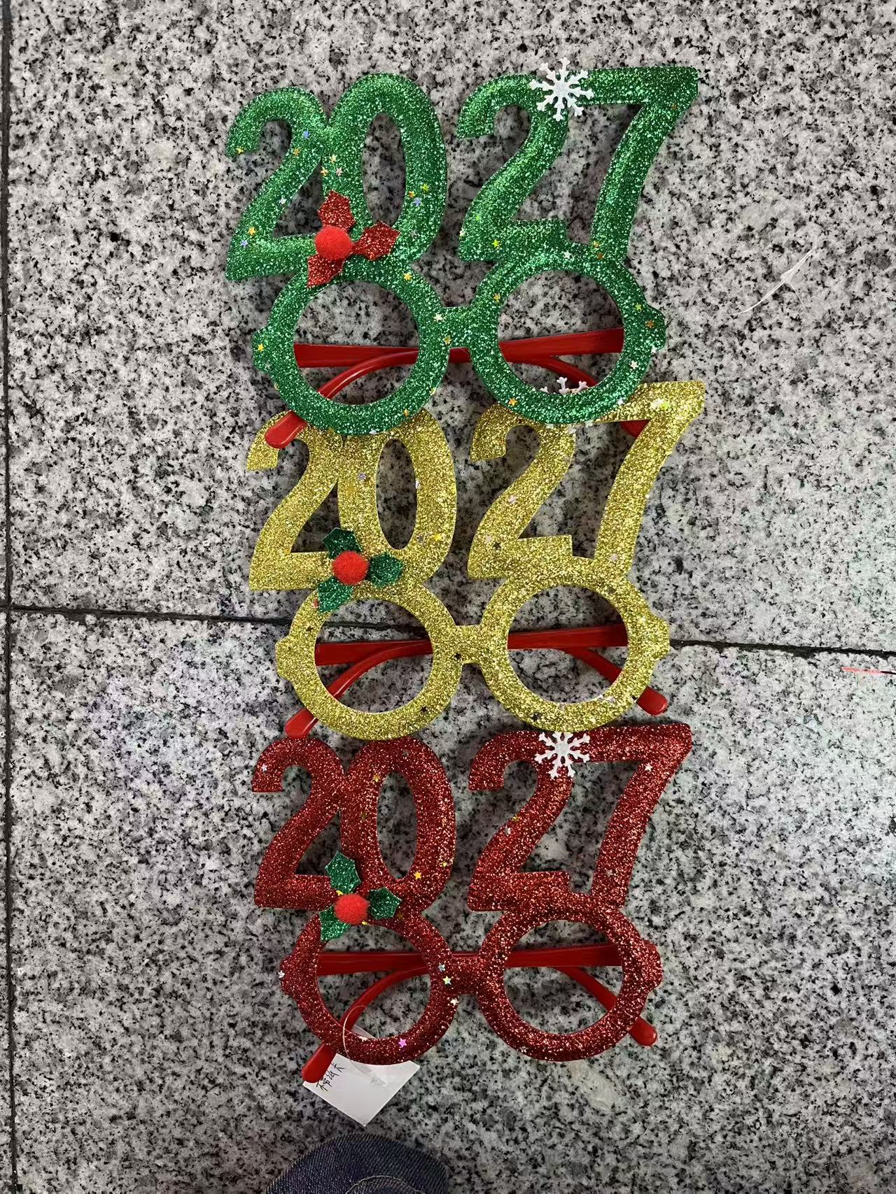2027节日装饰亮片眼镜生日用品圣诞雪花沙滩眼镜