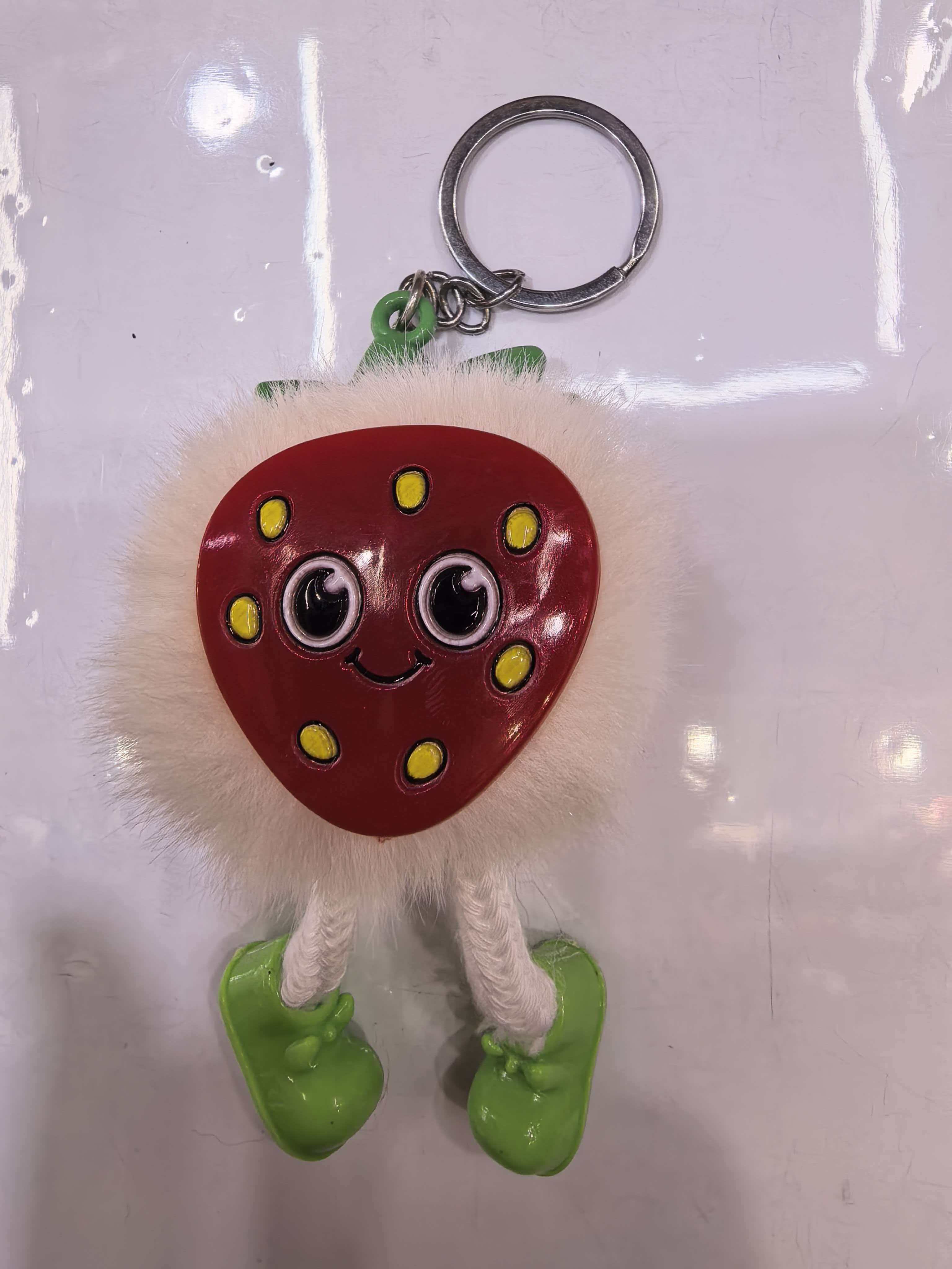 3711 Qilisa Jewelry, 5 cm pom-poms, big protruding teeth, bell keychain, key pendant details Picture