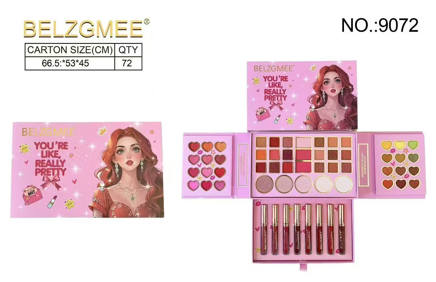 Makeup set, facial makeup plate, makeup cosmetics, eyeshadow, multi-color combination, beauty gift box Specification image