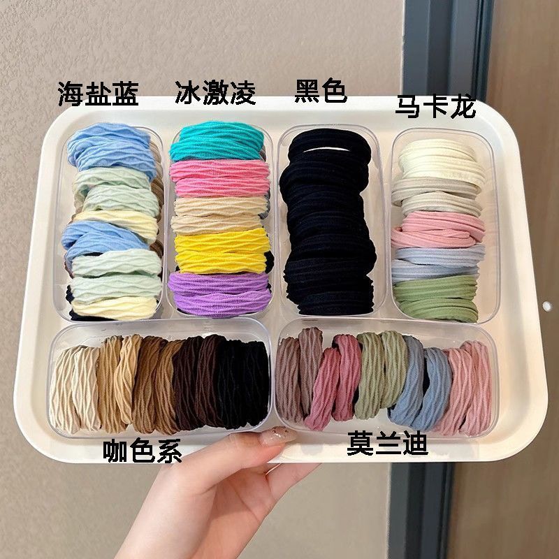 Best-selling seamless hair tie, high-elasticity hair band, thickened elastic band, the same style elastic band for hair ties, new dopamine detail image 19
