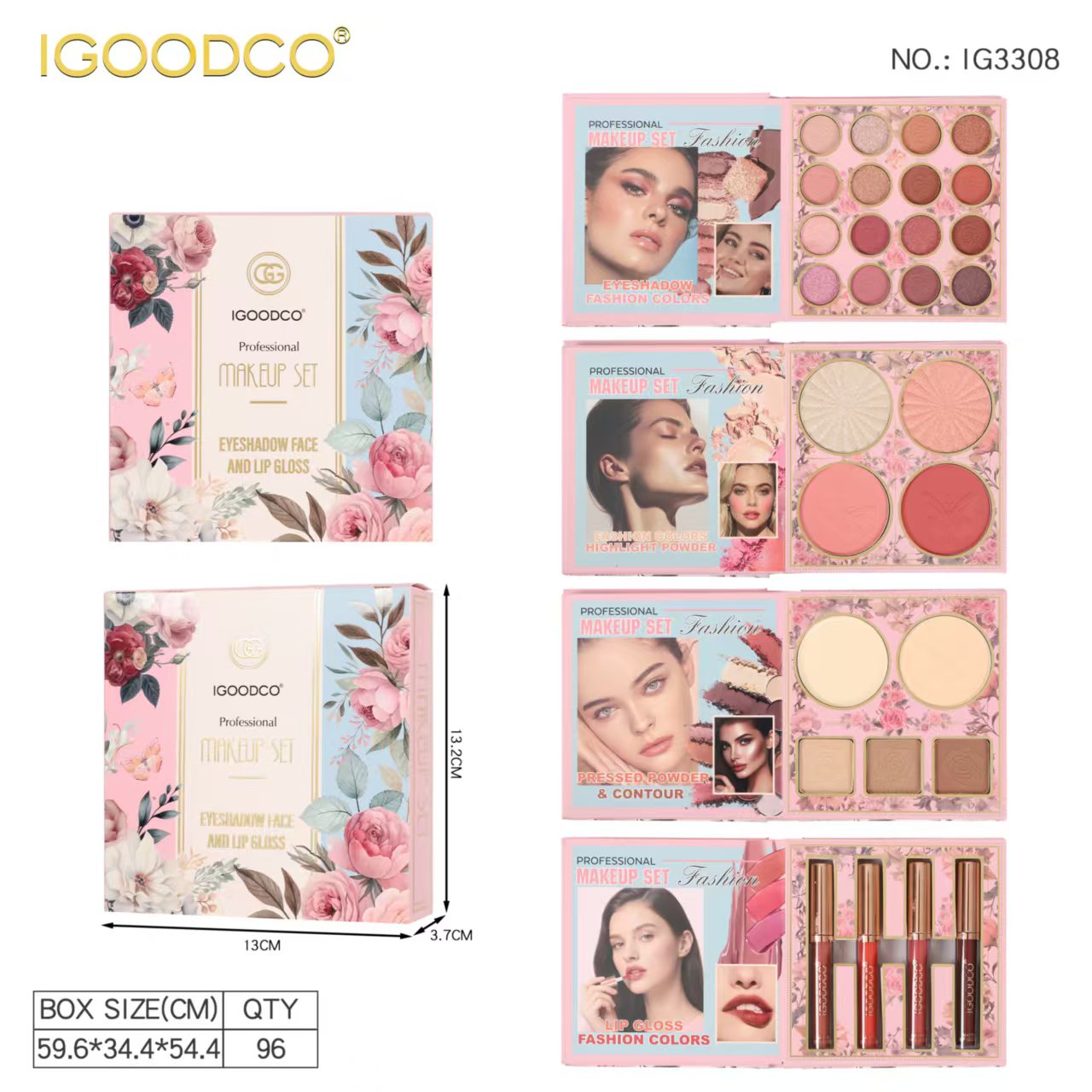 Makeup set, facial makeup plate, makeup cosmetics, eyeshadow, multi-color combination, beauty gift box Application Scenario
