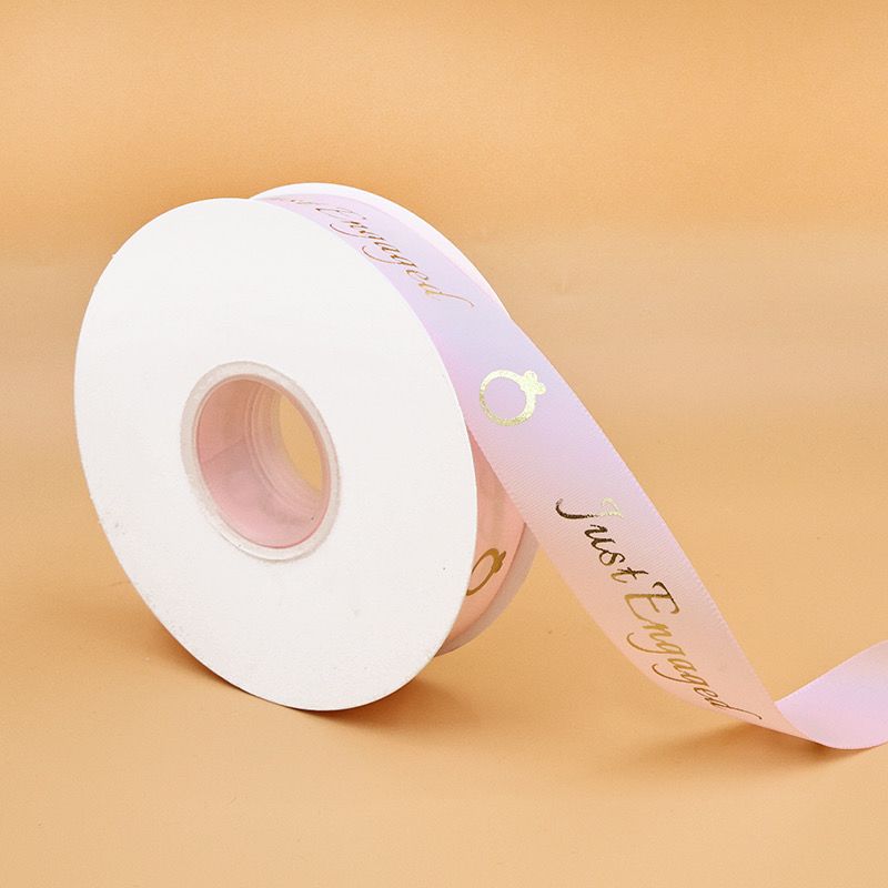 2.5cm English gold-embossed ribbon birthday cake flower tie Gift packaging ribbon diy flower wrapping gold-embossed ribbon Item Picture