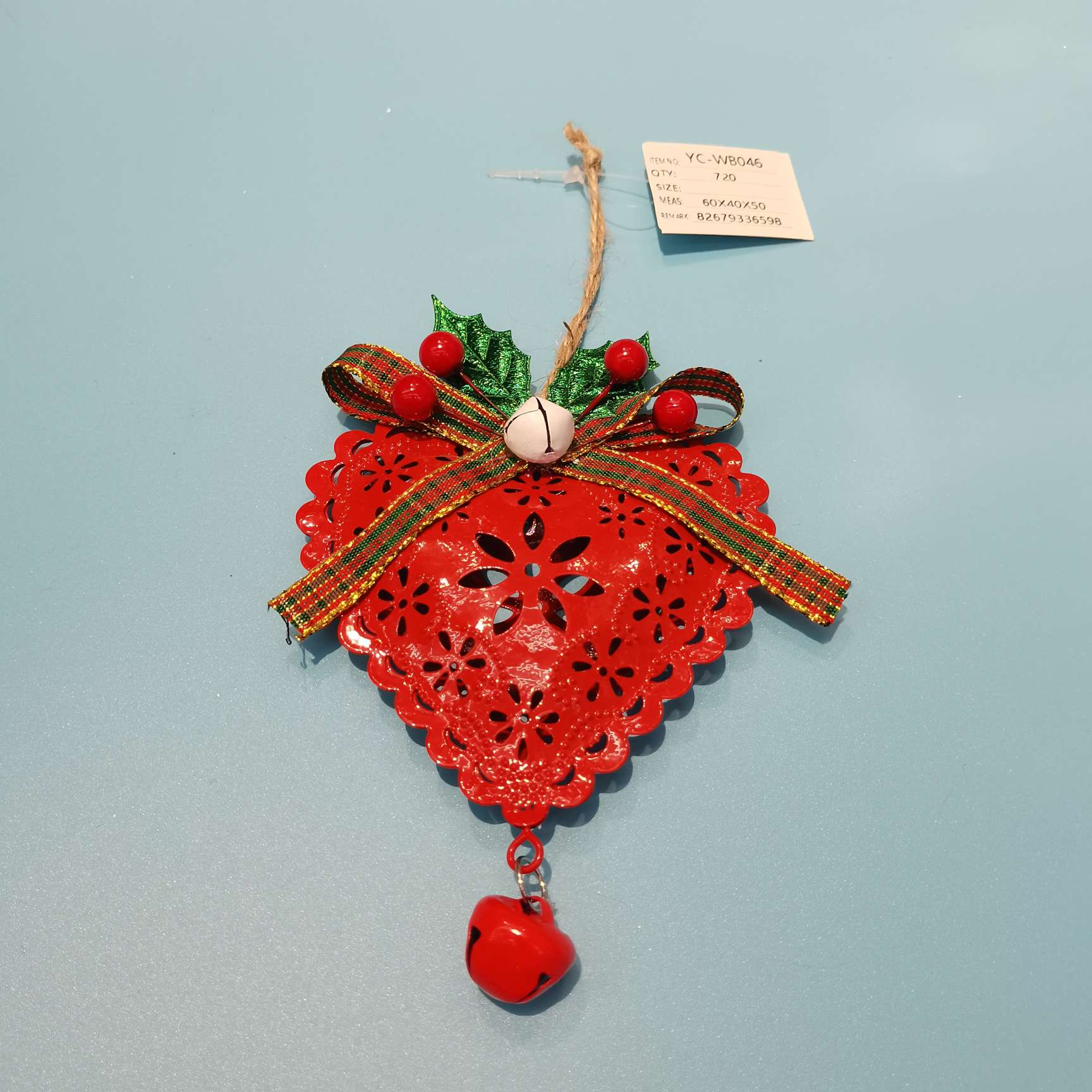 圣诞节用品装饰品铁艺挂件五星爱心雪花圣诞树流水摆件详情图3