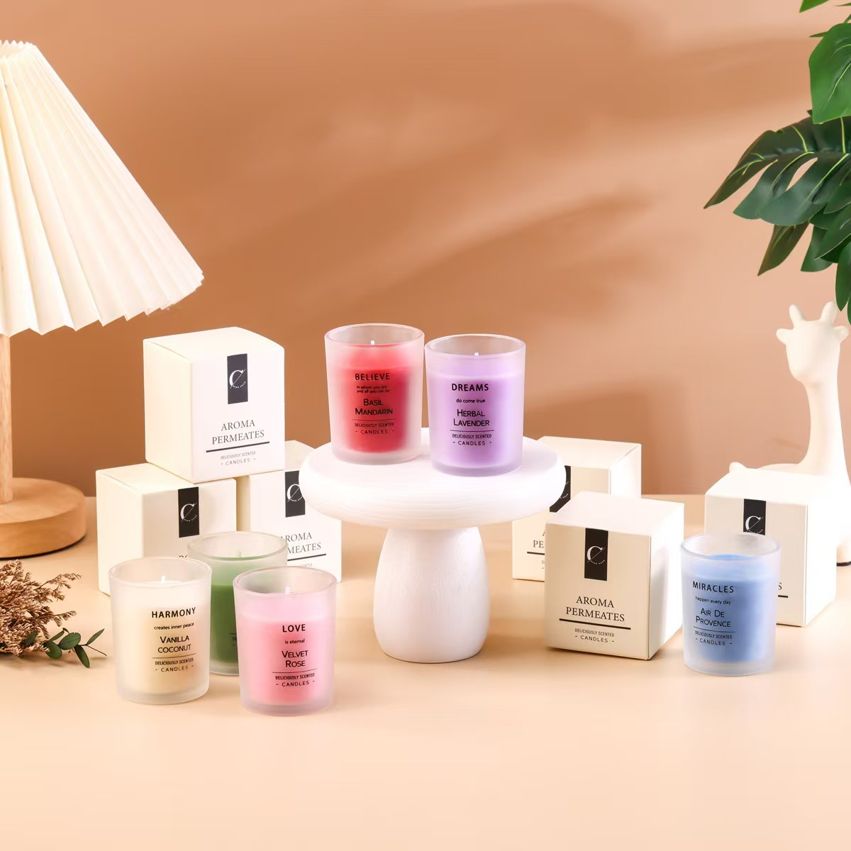 6色北欧风磨砂玻璃蜡烛杯香薰蜡烛简约蒙砂杯香薰蜡烛伴手礼详情14