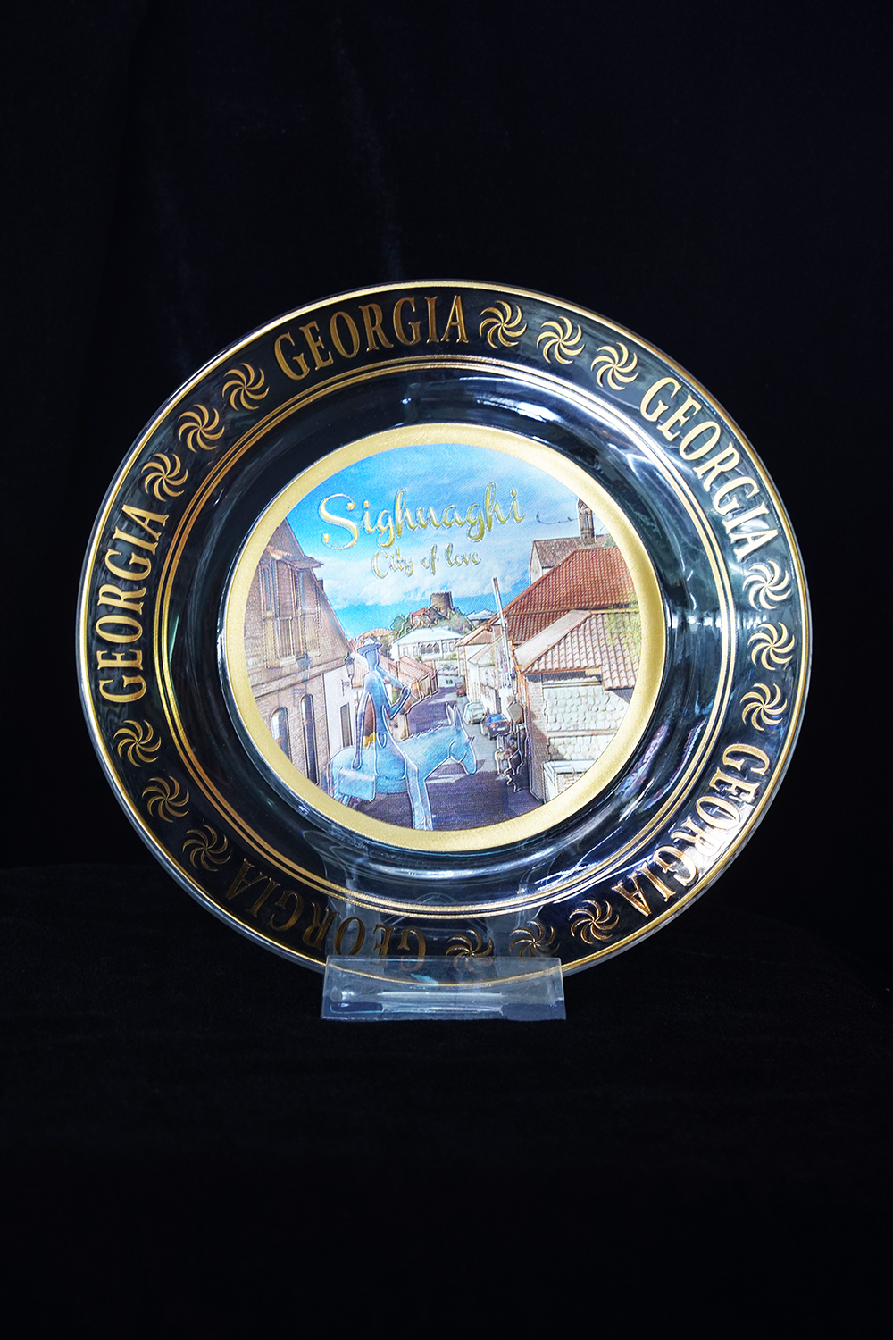 7946外贸热销玻璃盘定制旅游纪念品202