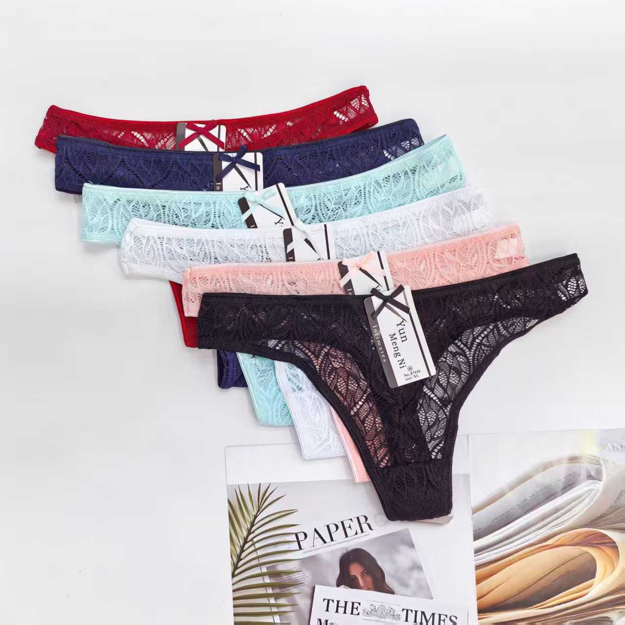 1476# Underwear for export to the Middle East and Africa. Women's sexy lace romantic underwear, comfortable and breathable, pure and elegant women's romantic thong, QNI full figure