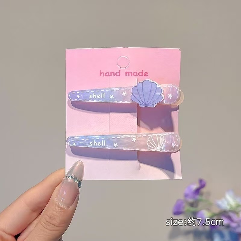 Dreamy gradient Ocean series hair clips, niche girlish makeup clips, bangs clips, small gifts for best friends on Qixi Festival, acrylic children's hair clips, grabbers, hair clips, cute and interesting side clips, trendy and fashionable hair clips for kids detail image 2