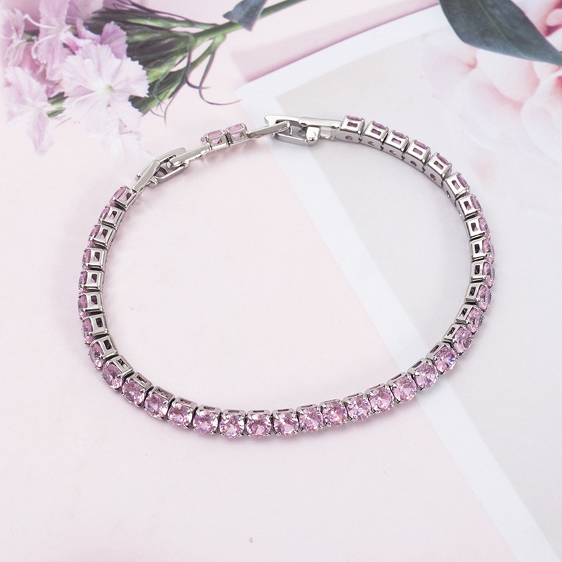 Copper micro-inlaid zircon electroplated gold non-fading chain bracelet jewelry, trendy jewelry for girls, bracelet jewelry detail image 4