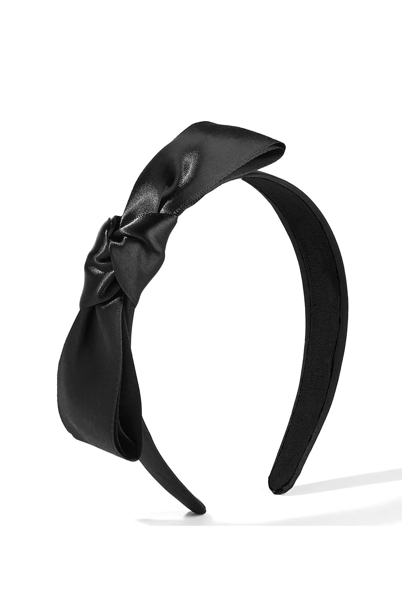 Black silk bow style headband, solid-color frame headband, Disney headband headwear Item Picture