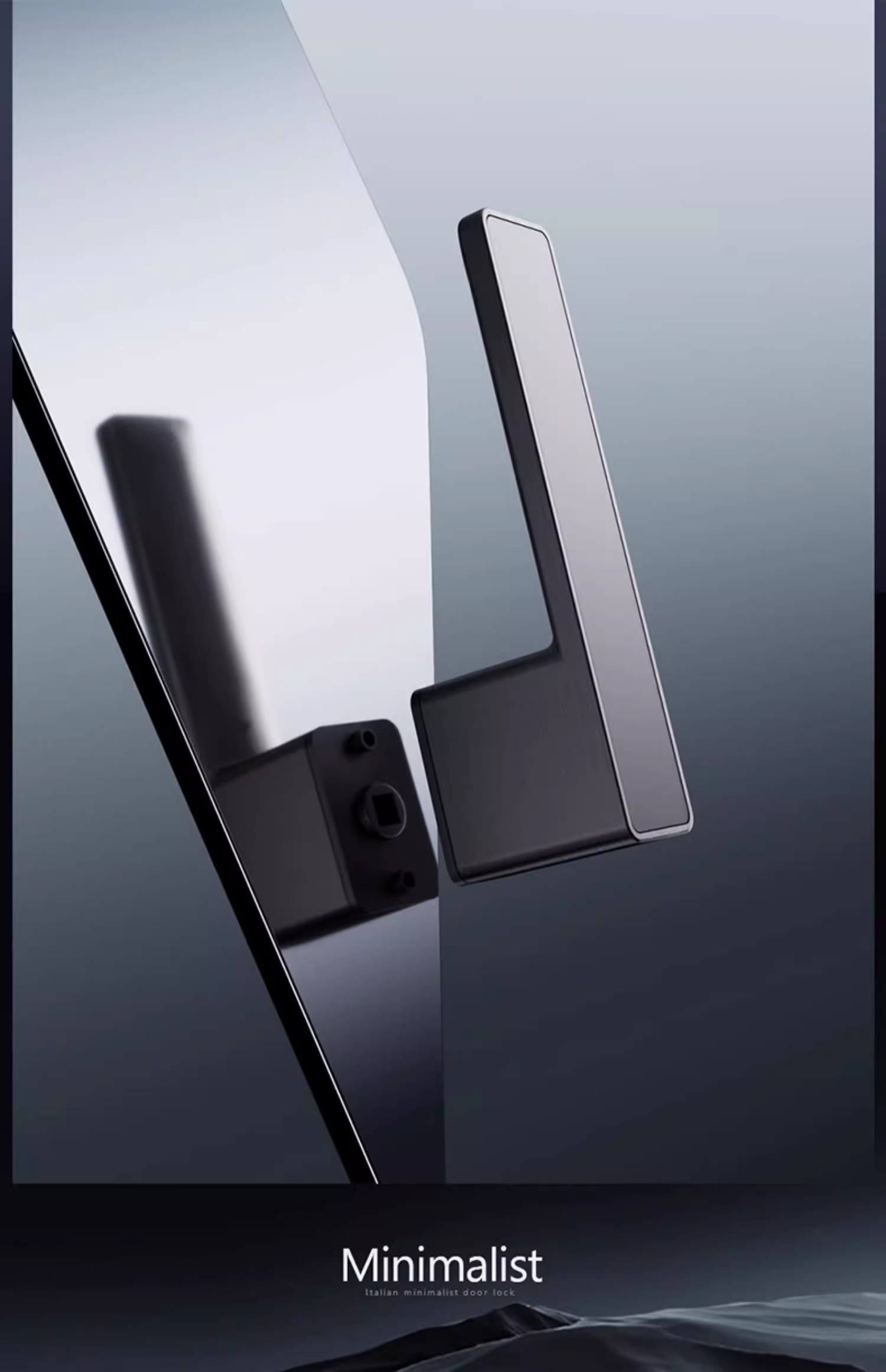 Haobao Minimalist room door lock, bedroom magnetic silent one-line door handle, indoor wooden door, household bathroom door lock pic 2