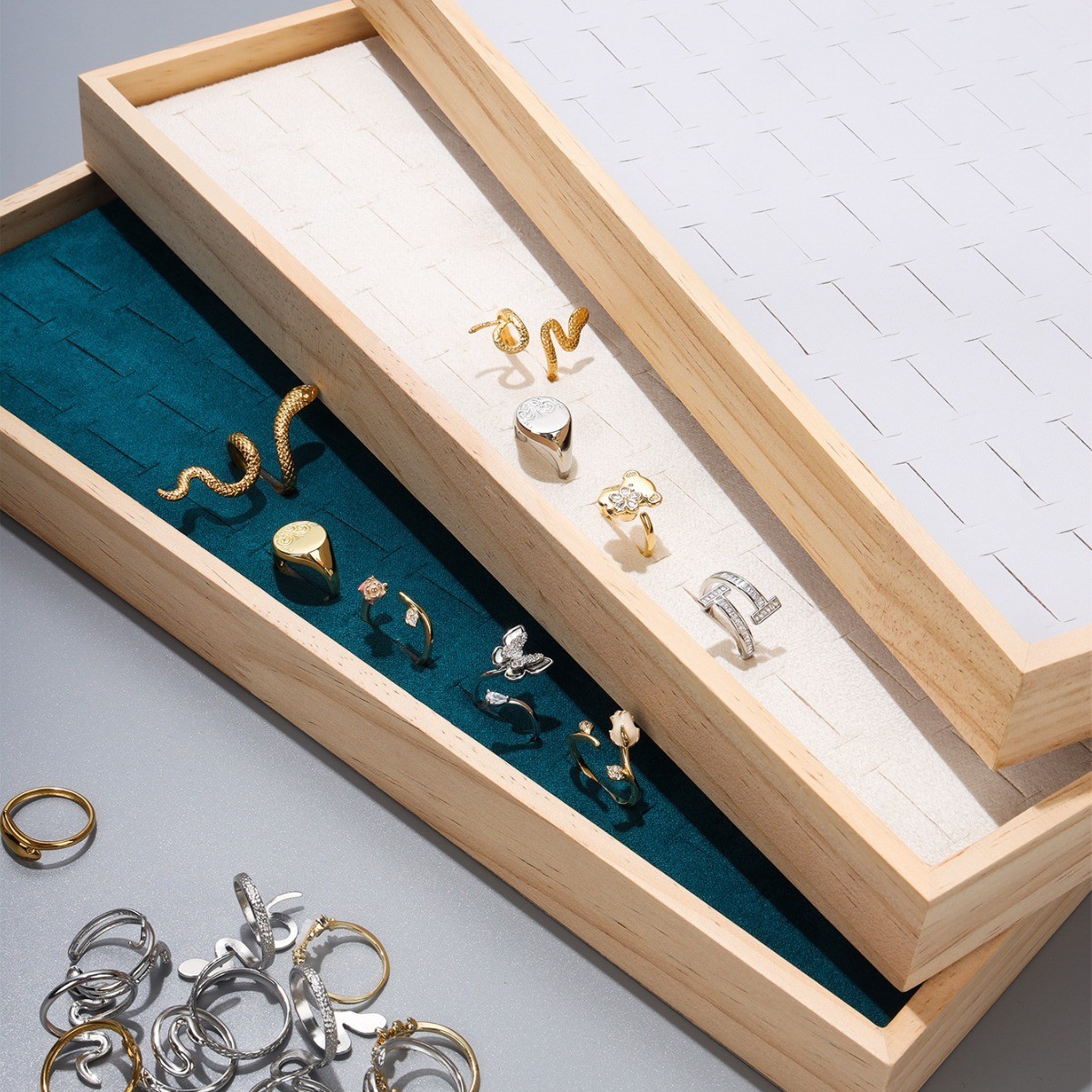 首饰架、首饰箱、首饰袋实物图