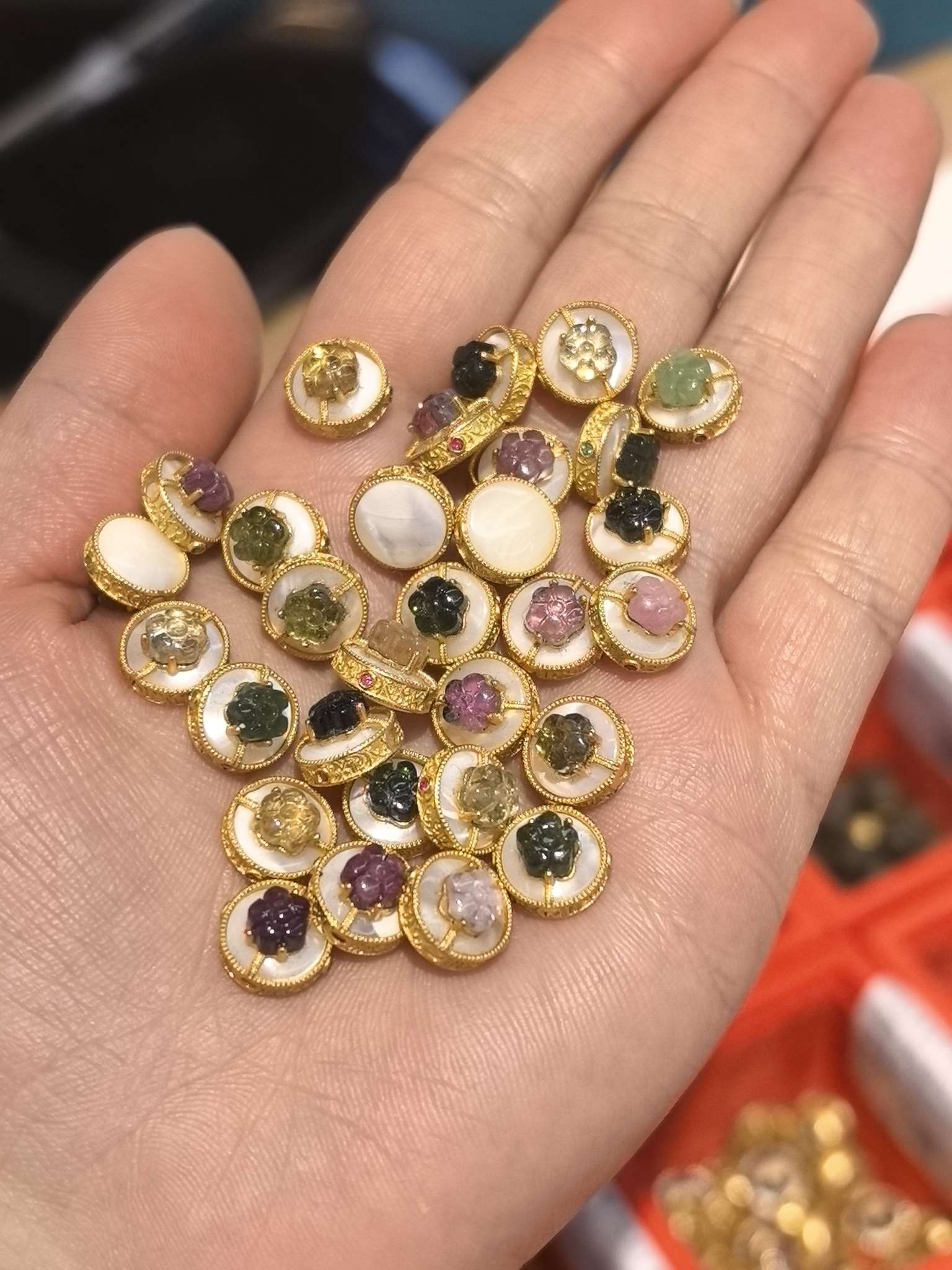 s925 Silver Tourmaline Flower Round White Shell accessory 8.2m 5.2m p2448 Application Scenario