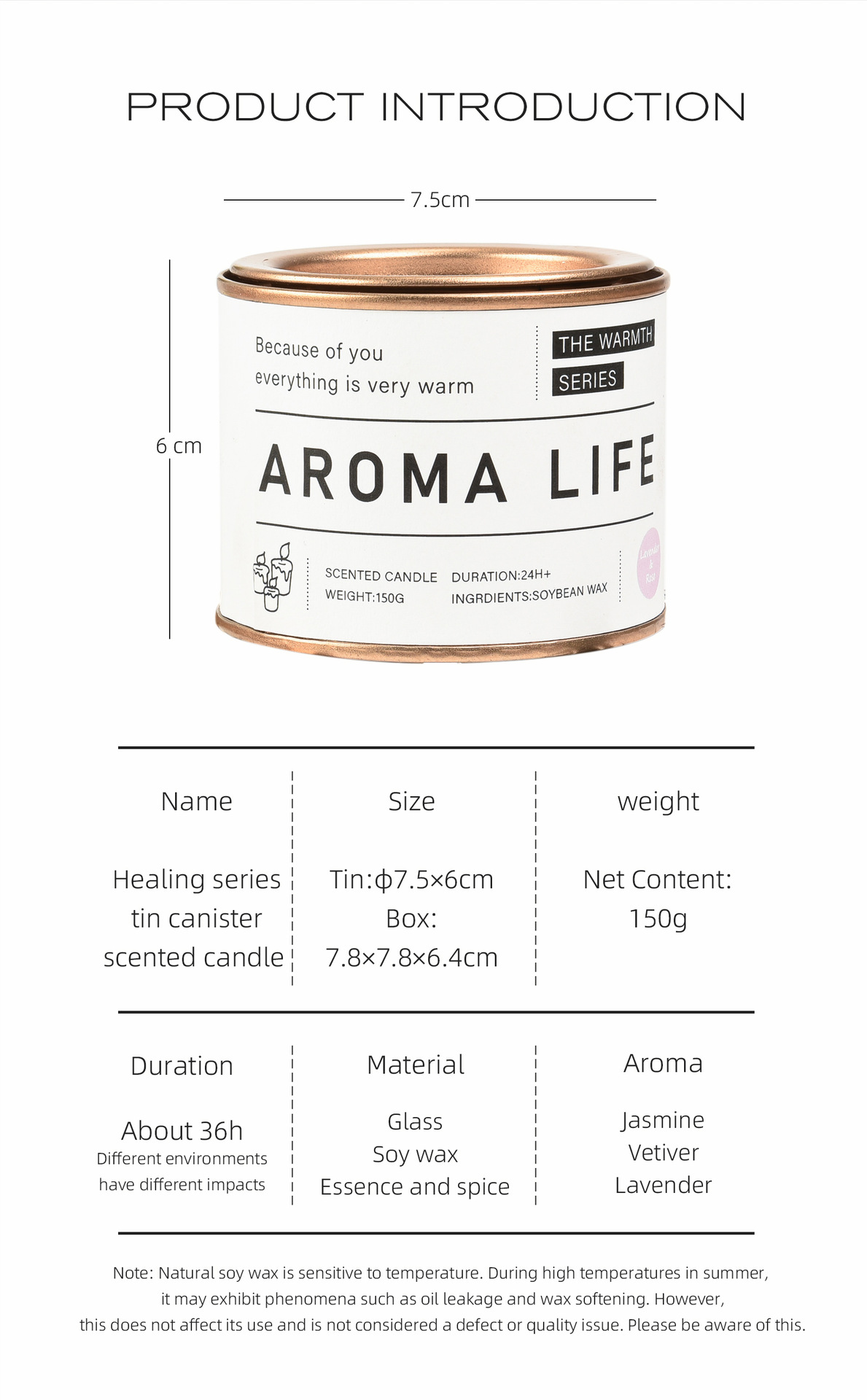 北欧极简风香薰蜡烛无烟环保大豆蜡锡罐款家居装饰情人姐=节礼物伴手礼摆件详情9