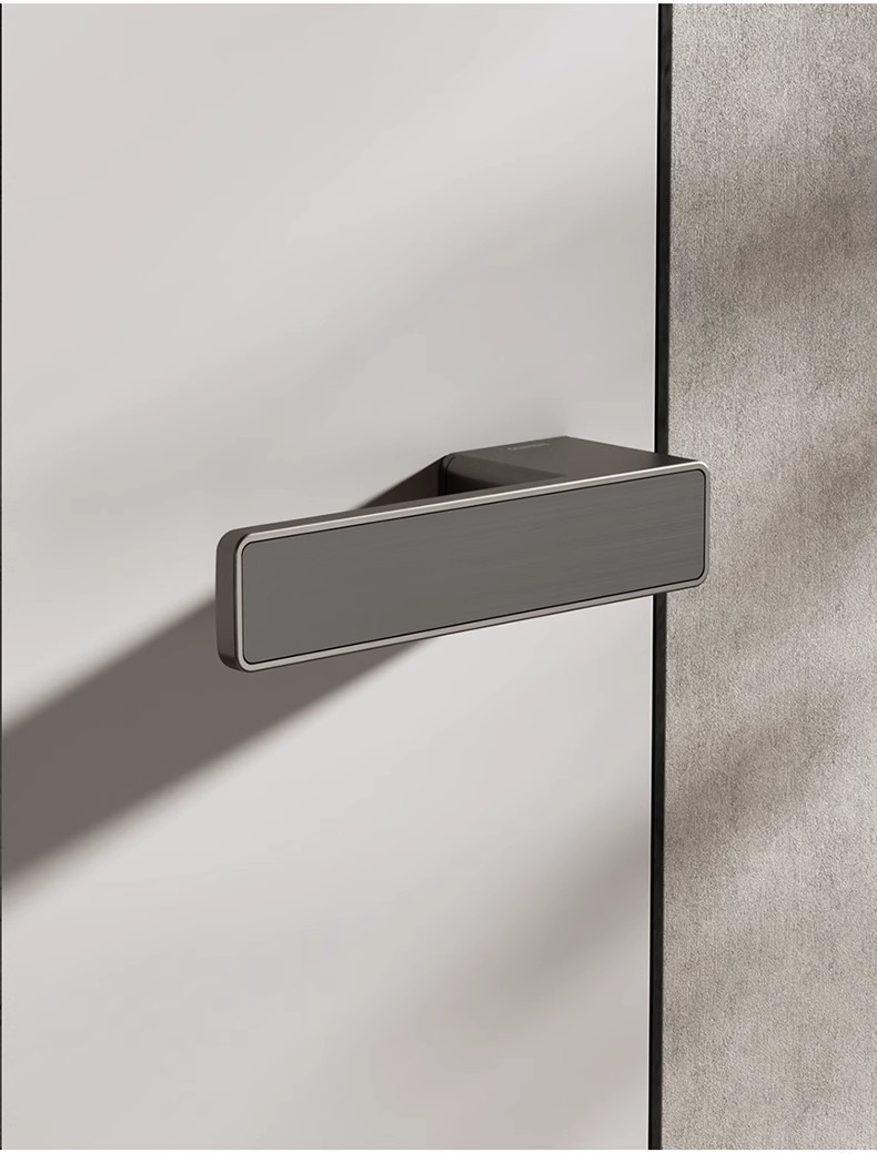 Haobao Minimalist room door lock, bedroom magnetic silent one-line door handle, indoor wooden door, household bathroom door lock pic 13