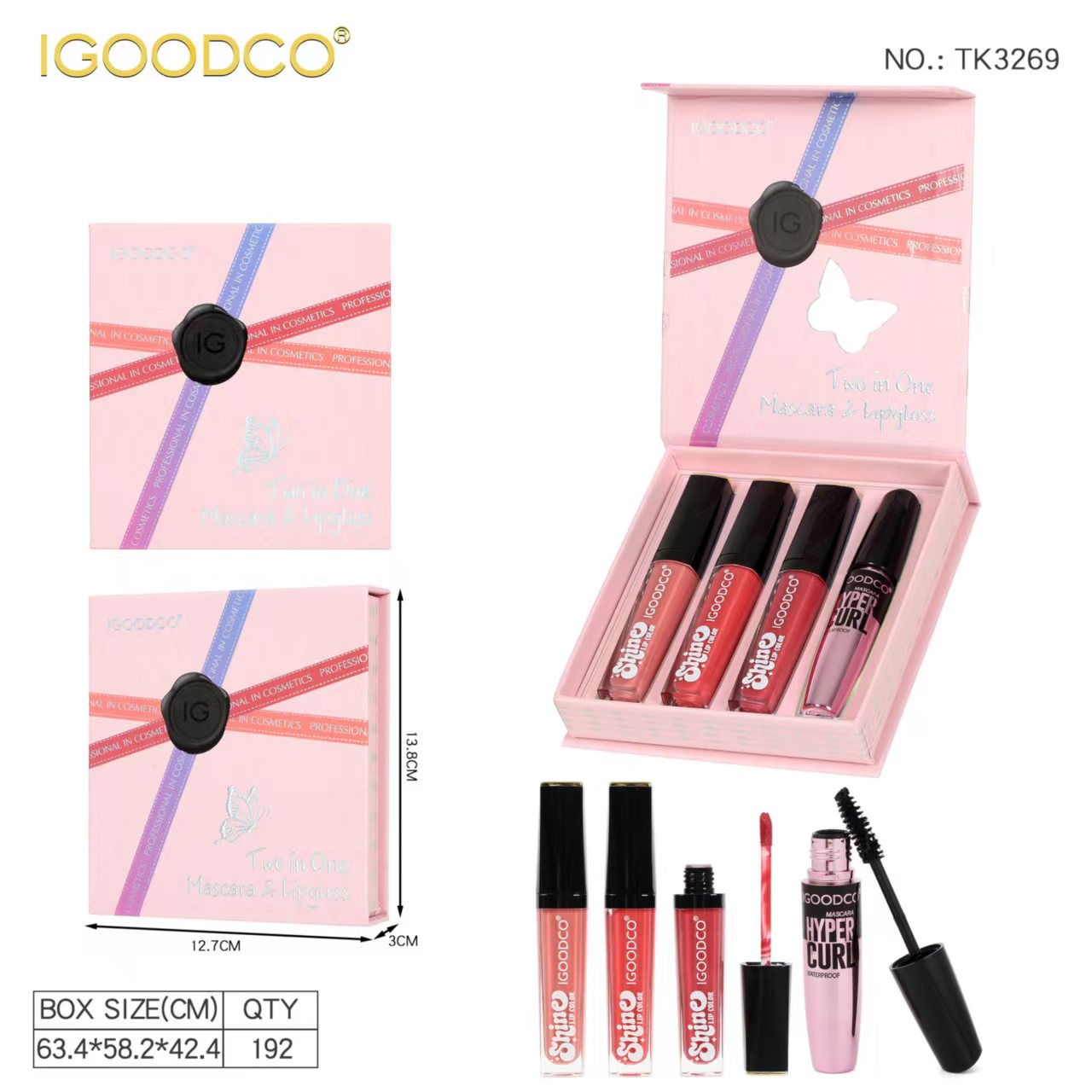 IGOODCO Lip Gloss Set Lipstick Tube Makeup Set Gift Box Item Picture