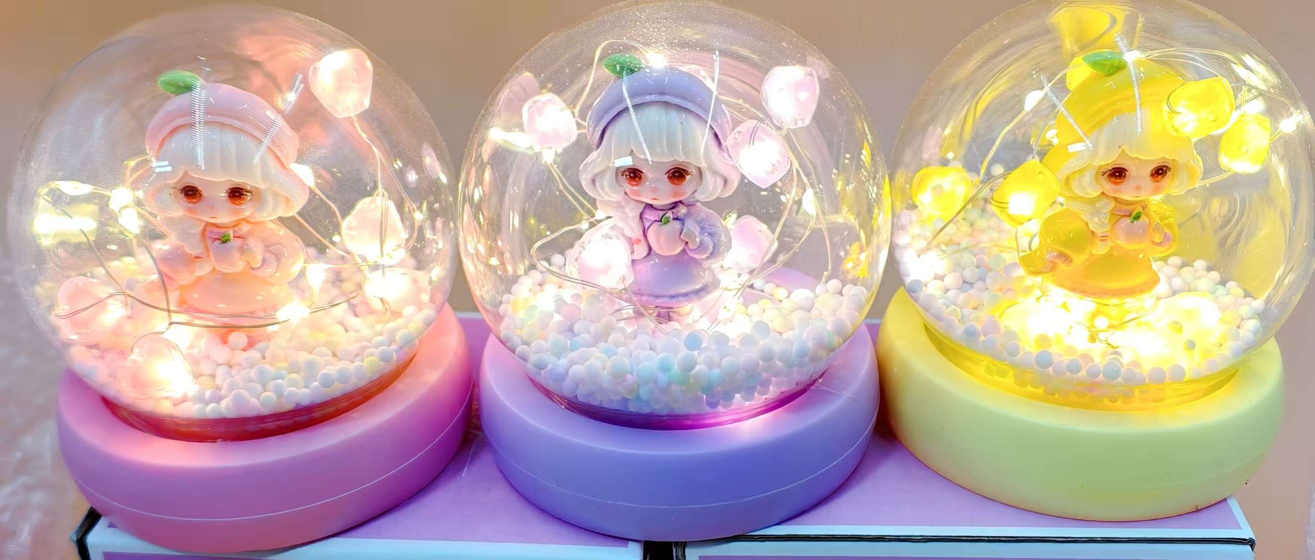 郁金香玻璃罩立体小夜灯创意实用装饰氛围摆件详情图3