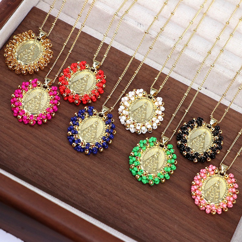 彩色珠饰珍珠项链项链简约时尚吊坠设计