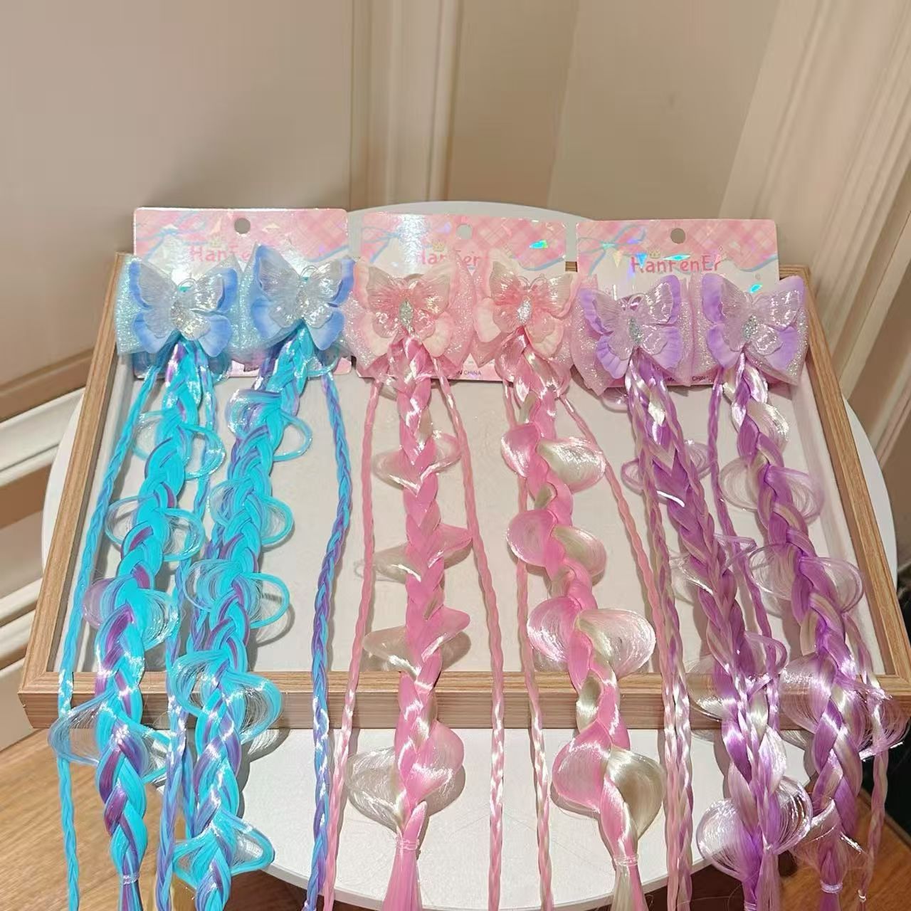 最新儿童假发辫子儿童发饰（儿童发饰一次性皮筋亚克力儿童发夹头饰儿童发夹详情2