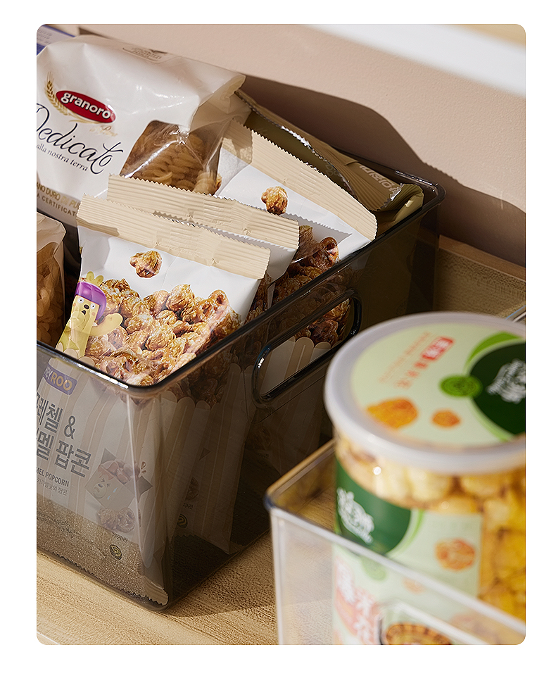 橱柜收纳盒整理杂物零食窄长置物筐桌面透明亚克力长方形储物盒子详情19