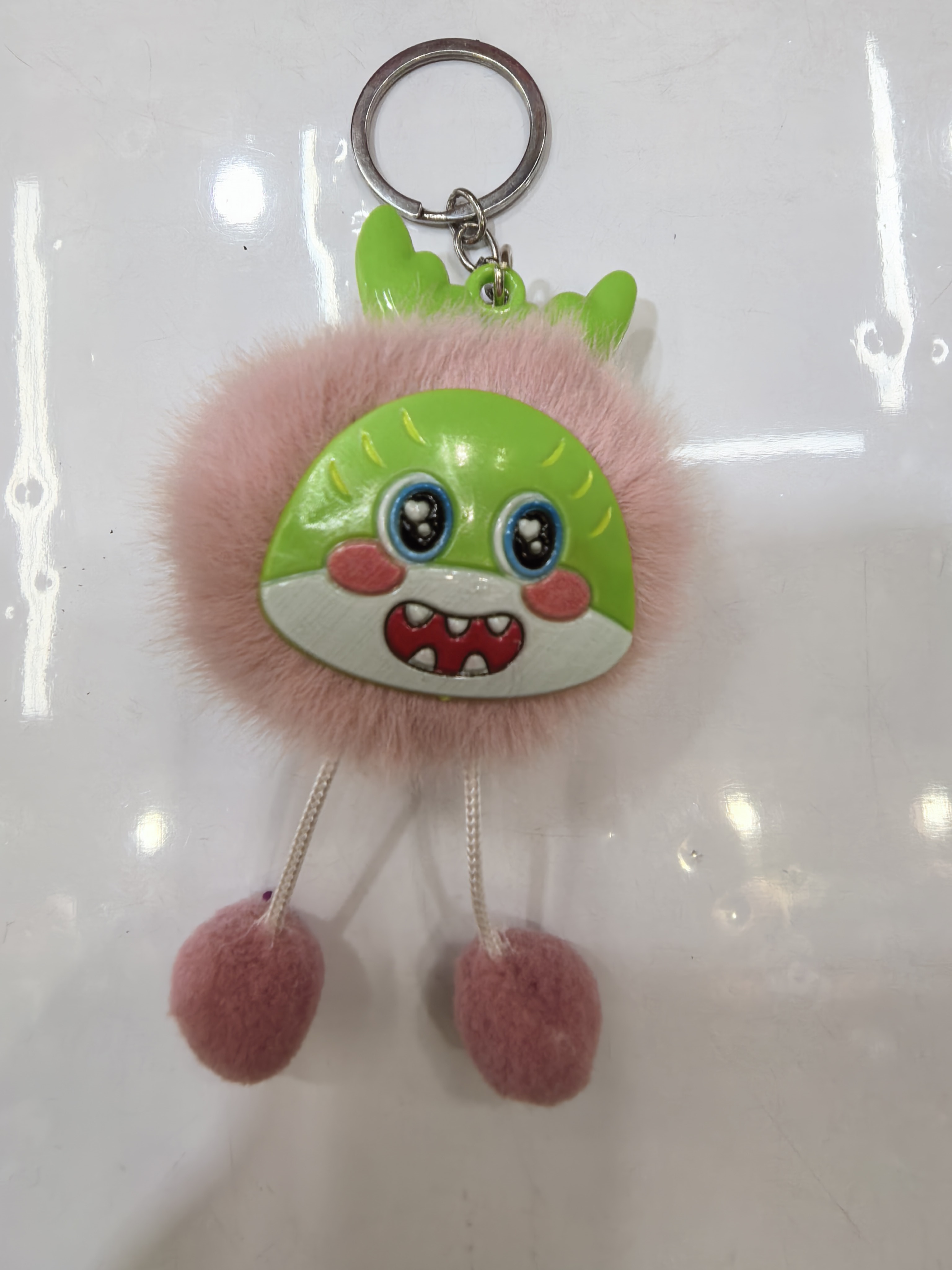 5公分毛球大暴牙带铃铛钥匙扣钥匙挂 卡通钥匙扣挂件