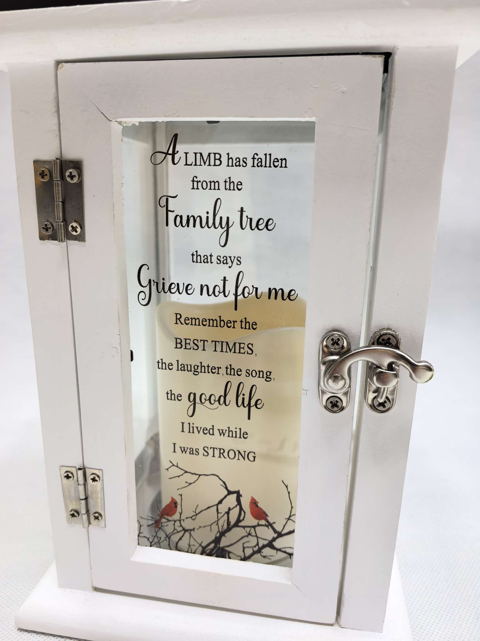 北美风灯烛台木头+玻璃+铁艺摆件产品图