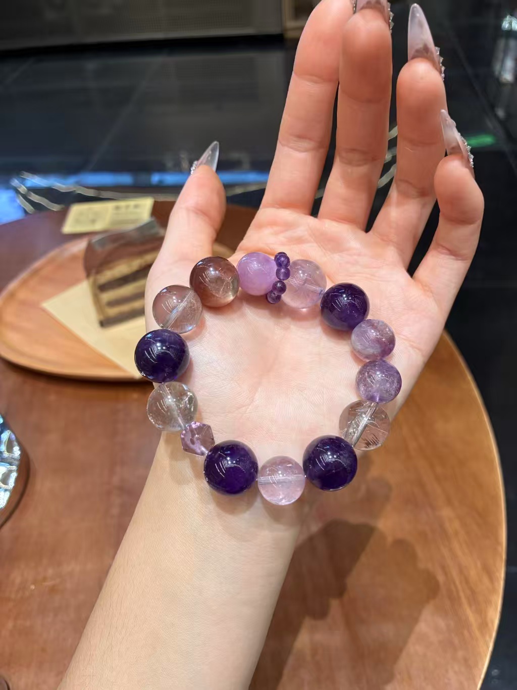 Amethyst orange moonlight purple bracelet details Picture