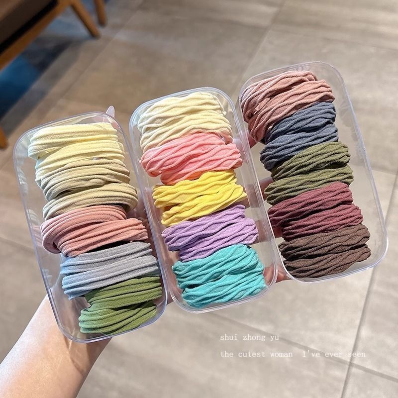 Best-selling seamless hair tie, high-elasticity hair band, thickened elastic band, the same style elastic band for hair ties, new dopamine detail image 12