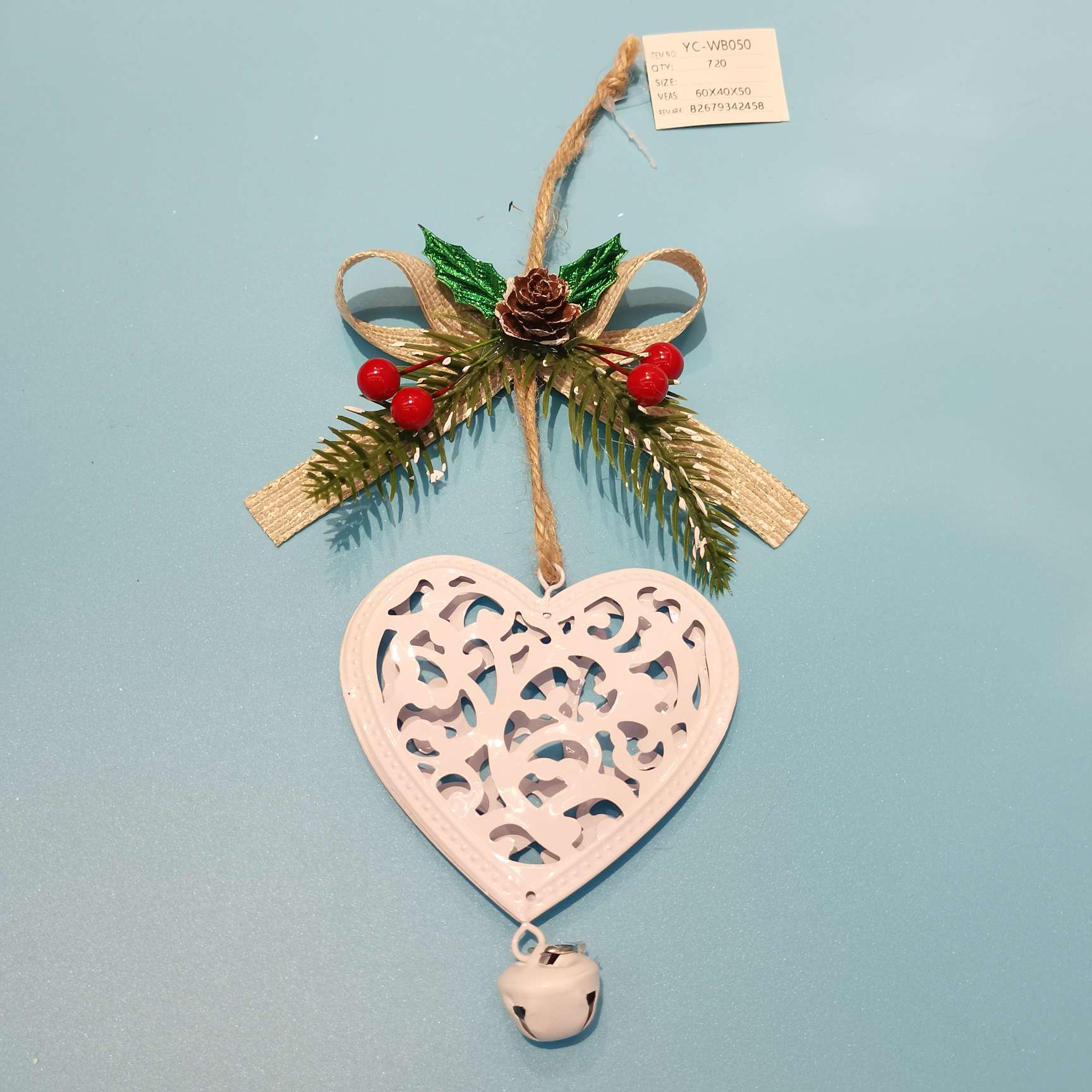 圣诞节用品装饰品铁艺挂件五星爱心雪花圣诞树流水摆件详情图4