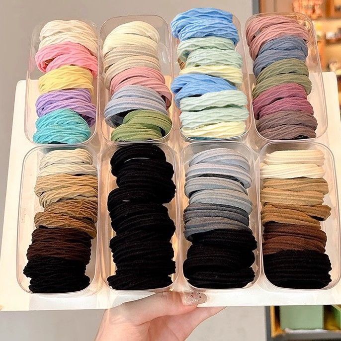Best-selling seamless hair tie, high-elasticity hair band, thickened elastic band, the same style elastic band for hair ties, new dopamine detail image 2