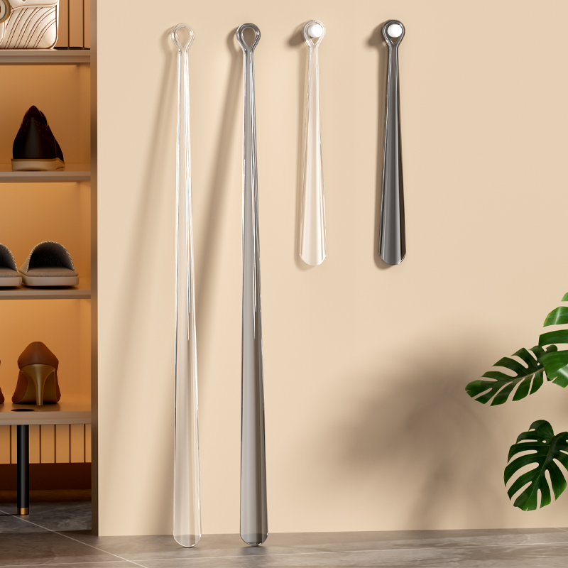 白色实木鞋拔子黑色金属鞋拔子透明木制鞋拔老年穿鞋器