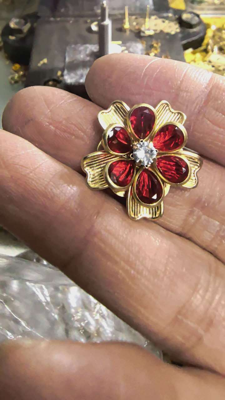 跨境袖扣 水晶手工花配件