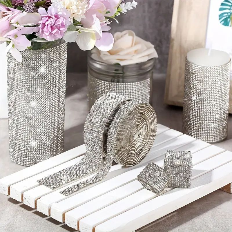 Diamond stickers, flash diamond self-adhesive double-sided glue, DIY handmade shoes, bags, crystal clothing accessories, lace decoration, diamond chain stickers detail image 5