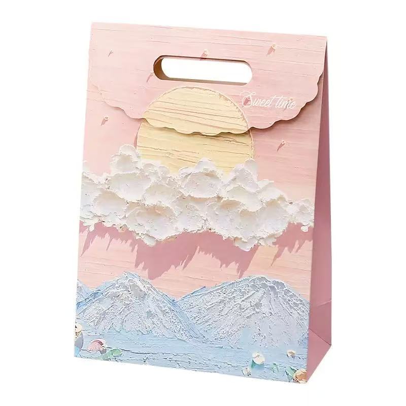 文艺油画翻盖礼品袋小号12*6*16，中号19*9*27，大号24*10.5*32cm详情9