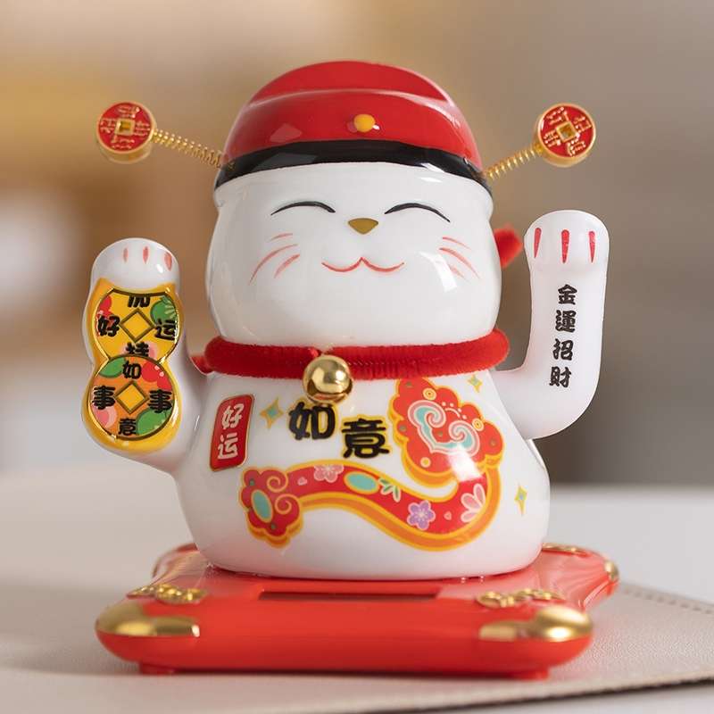 Ceramic handicrafts, gifts, ceramic God of Wealth cat, ceramic decorative handicrafts, ceramics Application Scenario