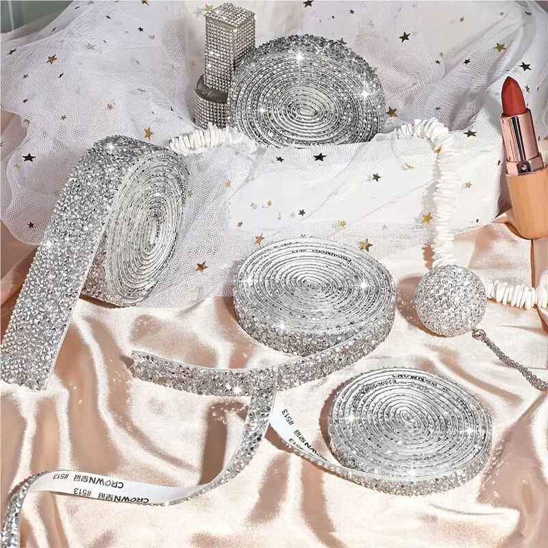 Diamond stickers, flash diamond self-adhesive double-sided glue, DIY handmade shoes, bags, crystal clothing accessories, lace decoration, diamond chain stickers detail image 4