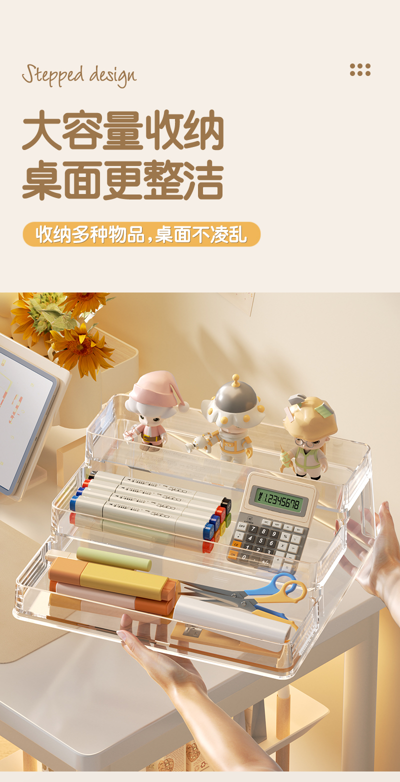 桌面书架简易学生儿童收纳整理置物架办公室桌上文件书立架收纳盒详情7