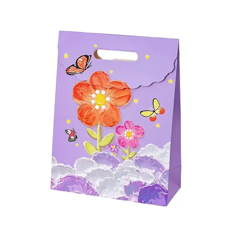 文艺油画翻盖礼品袋小号12*6*16，中号19*9*27，大号24*10.5*32cm详情11