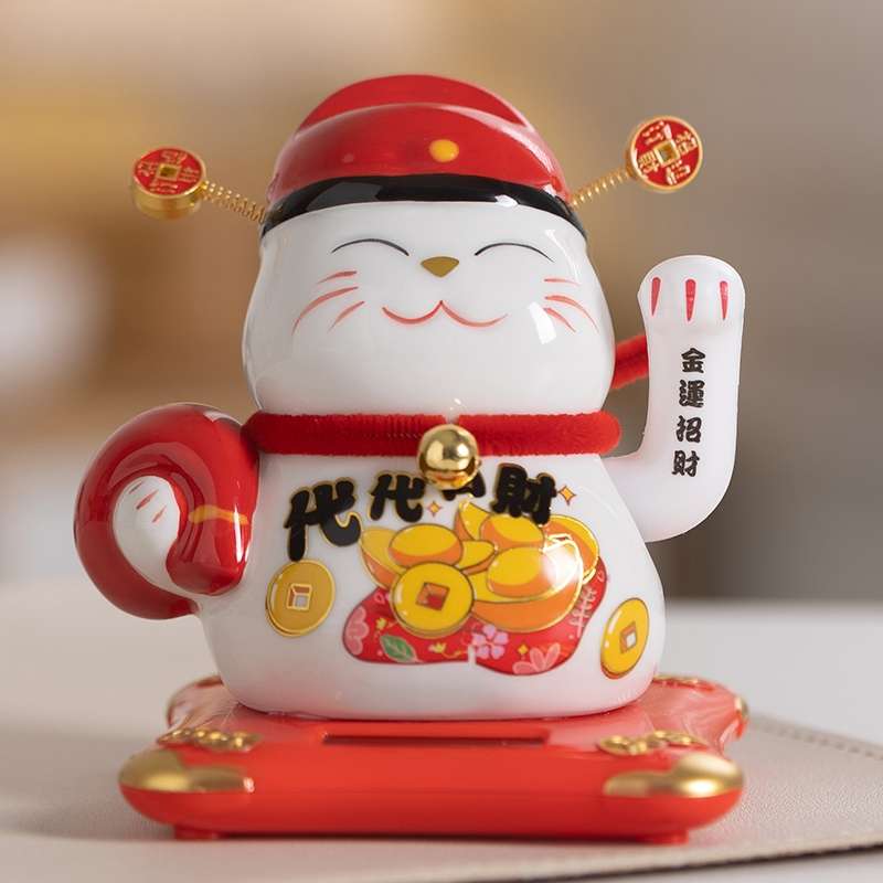 Ceramic handicrafts, gifts, ceramic God of Wealth cat, ceramic decorative handicrafts, ceramics Item Picture