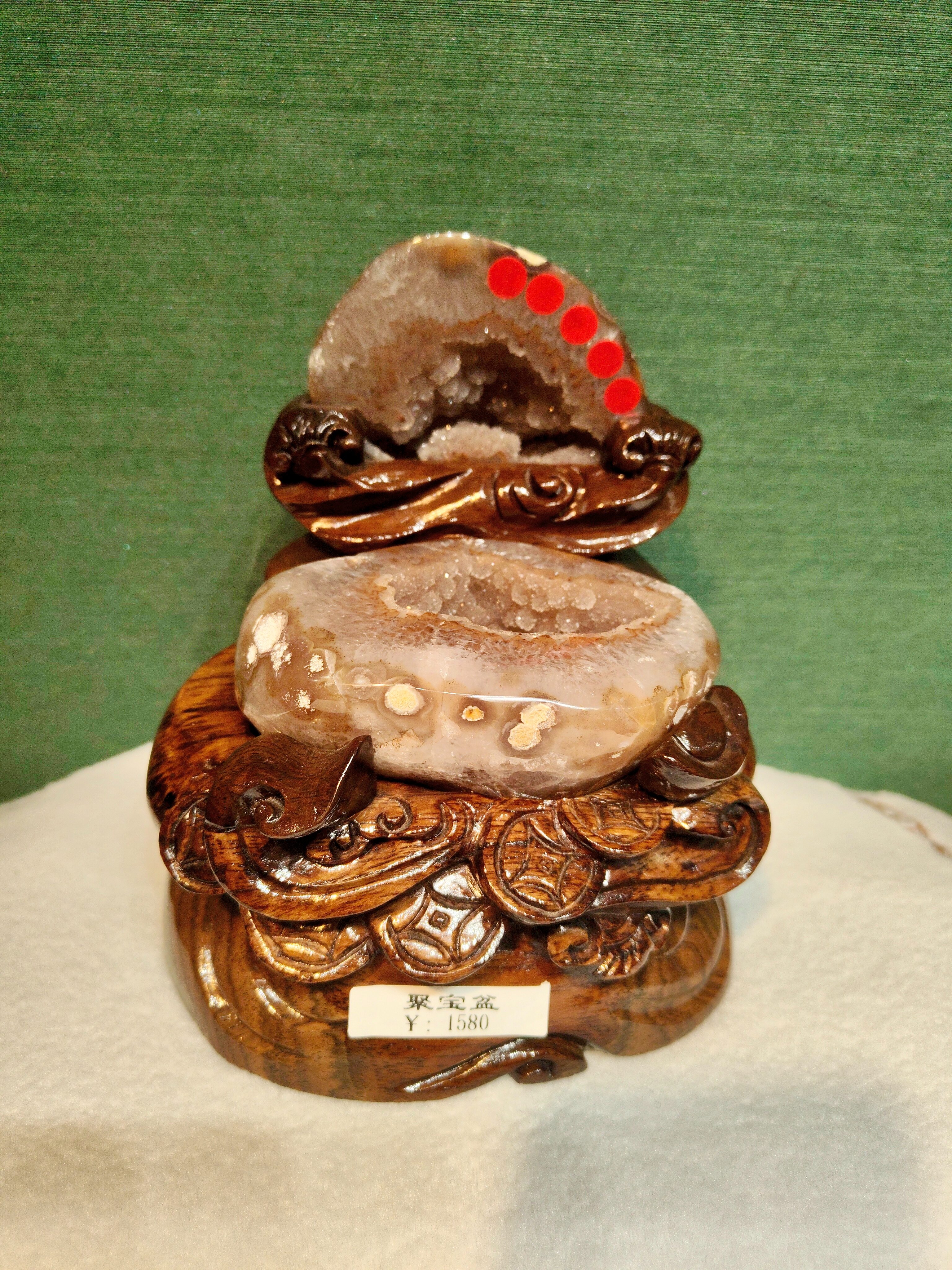 巴西天然水晶原石摆件聚宝盆