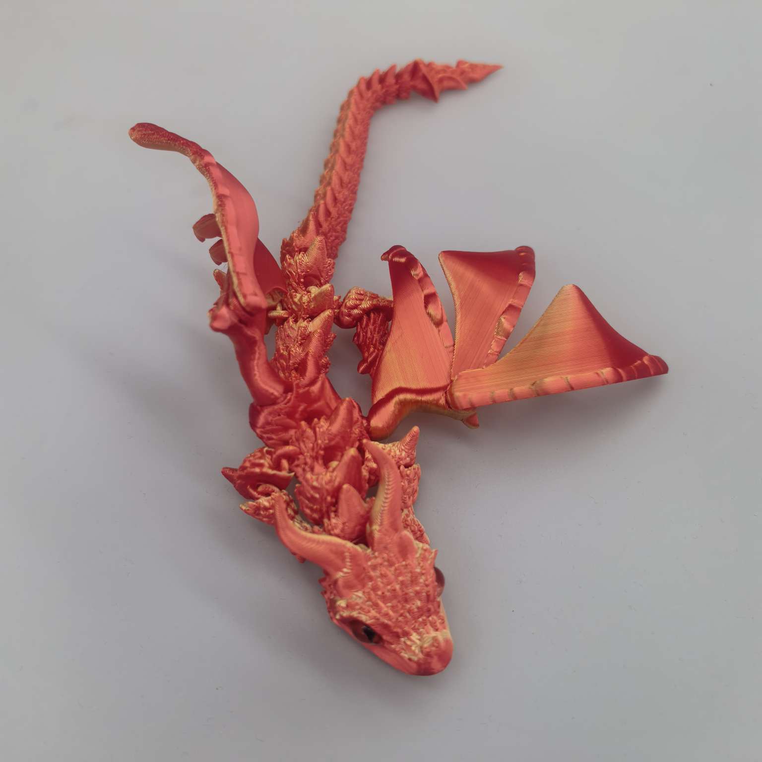 3D打印双角飞龙带翅膀多关节灵活可动镭射渐变爆款模型儿童玩具3D打印玩具产品图