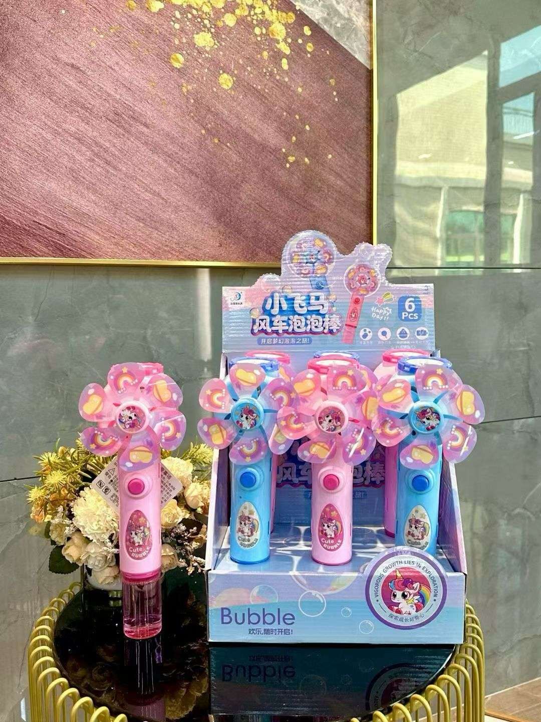 Bubble machine, children's summer cartoon bubble toy, bubble gun, bubble water, traditional sports and leisure toy, windmill bubble machine details Picture