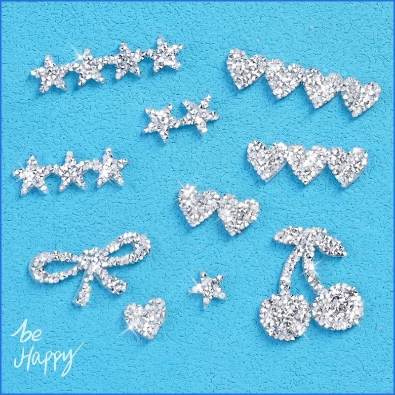 Hot melt adhesive full diamond three-dimensional butterfly high-flash heart star diamond sticker, hollowed-out water diamond sticker, diy clothing and hair accessories detail image 4