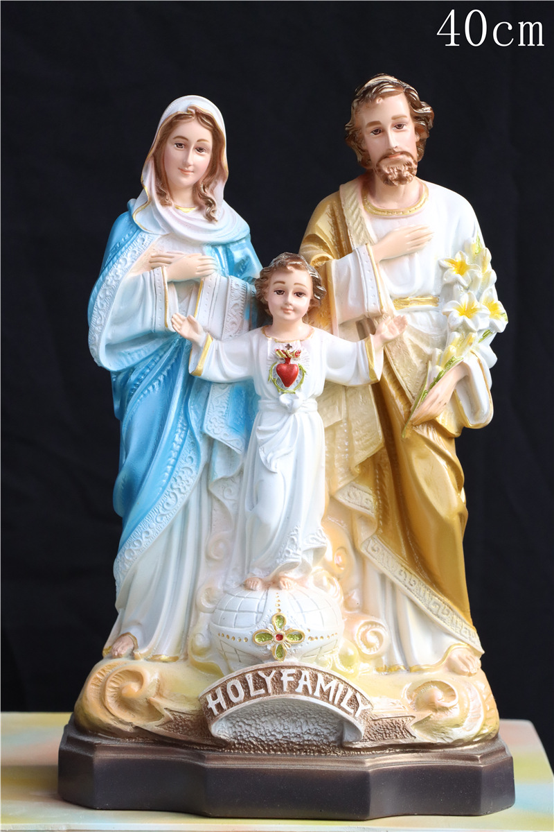 彩绘树脂工艺品三口之家摆件工艺品摆件工艺品摆件家具摆件